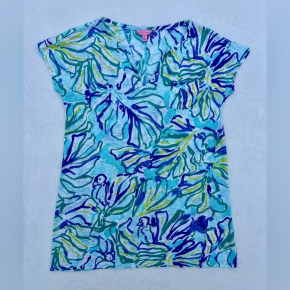 Lilly Pulitzer Duval Pool Blue Stay Cool Linen - Picture 6 of 8